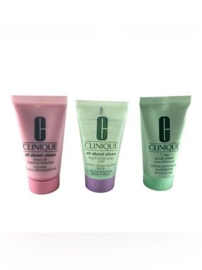 Clinique Sample Travel Set Rinse Off Foam Cleanser Liquid Soap Mild 7 Day Scrub